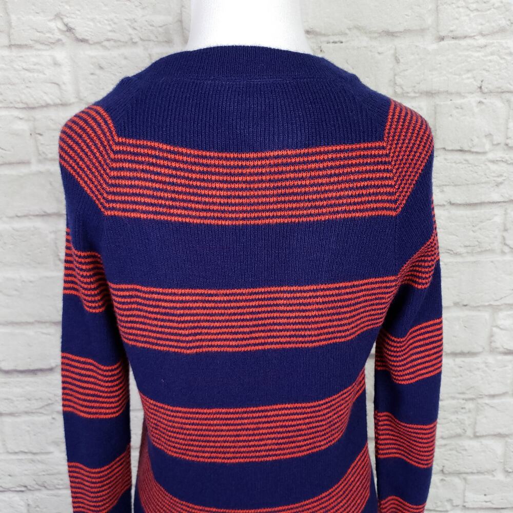 Vintage 70s Bradley Blue & Red Stripe V-neck Grandpa Cardigan Sweater Fits XS/S - Picture 10 of 14